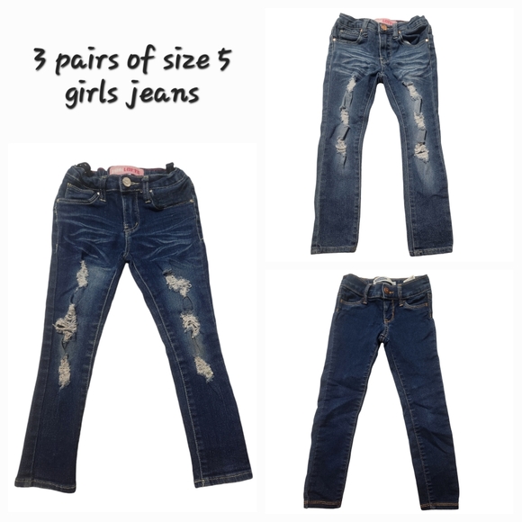 Girls size 5 Lot of 3 pairs of jeans - Picture 1 of 11